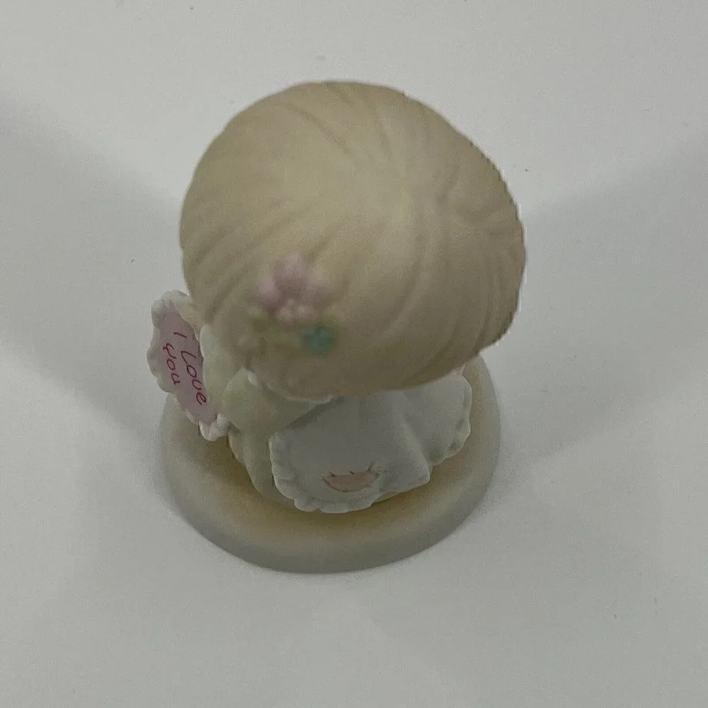 Precious Moments Figure God Is Love Dear Valentine Girl Holding #523518 Vintage